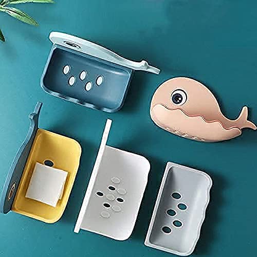 MAPPERZ Soap Holder Self Adhesive Wall Mounted Soap Sponge Holder Plastic Storage Suitable for Shower, Bathroom, Kitchen Sink, Random Color, Pack of 1