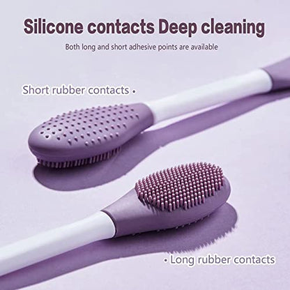 MAPPERZ Silicone Face Mask Brush Double-head,1PCS Soft Face Mask&Facial Cleansing Brush,Facials, Mud,Clay Mask,DIY,Modeling Mask,Body Lotion,and BB CC Cream,Pore Cleaner-Random color