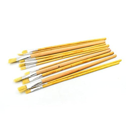 MAPPERZ Brown Art Brush Set/ Acrylic Painting Artist Paint Brushes - Pack of 12 (Brown)