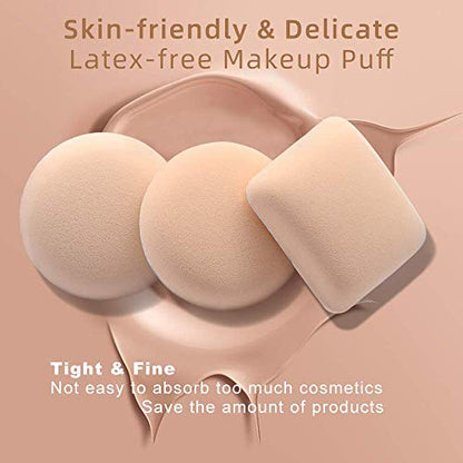 MAPPERZ Make up Cosmetic Foundation Powder Puff Sponge/Foundation Foam Puff Soft Cotton Sponge for Women and Men Face Neck Makeup Brush Tools (Pack Of 2 pc)