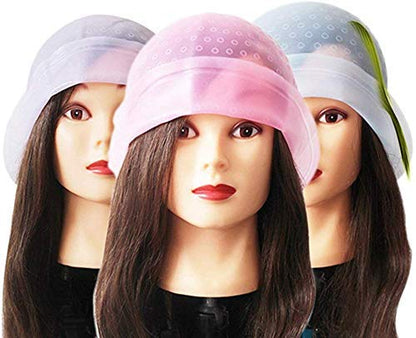 MAPPERZ Silicone Hair Dye Cap/Reusable Multicolor Hair Dyeing Hair Colour Cap with Hooks/ Home Salon for Women Men Girls Dyeing Hair