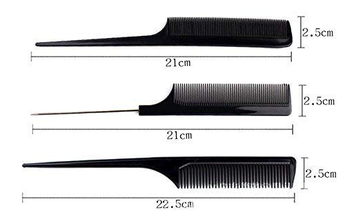 MAPPERZ Multipurpose Professional Hair Comb Set/ Kangi Set Hair brush for Hair Cutting and Styling - Pack of 10 (Black)