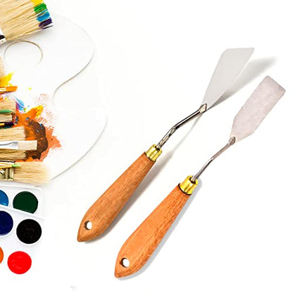 MAPPERZ Stainless Steel Artists Palette Knife Spatula Palette Knife Painting Mixing Scraper Thin and Flexible Art Tools for Oil Painting Acrylic Mixing