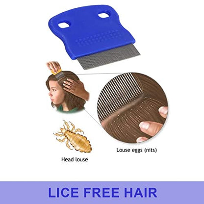 MAPPERZ Lice Comb with Metal Teeth/Nit Lice Egg Removal Stainless Steel Metal/Nit and Egg Remover - Multicolor