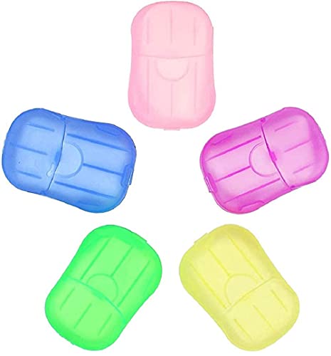 MAPPERZ Paper Soap Strips Box For Traveling/Portable Disposable Hand Washing Cleaning Paper Soap/Slice Sheets Foaming Paper Soap For Travel - Assorted Colors (Pack of 5 Box)