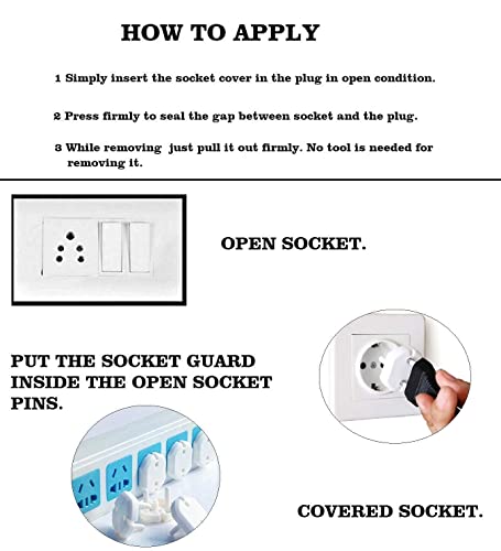 MAPPERZ Electric Socket Cover Guard for Child Proofing/Socket Plug Protector for Baby Safety (Pack of 5)