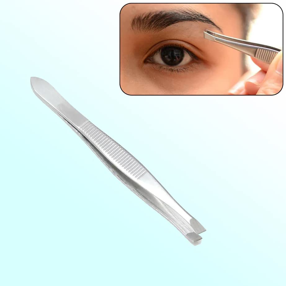 MAPPERZ Stainless Steel Tweezers for Eyebrows, Hair Plucker, Eyebrow, Upper Lips, Nose Hair Remover | Essential Beauty Tool, Splinter for Daily Beauty Routine