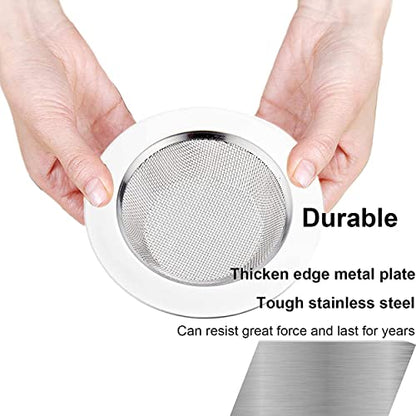 MAPPERZ Non Stick Stainless Steel Sink Strainer Kitchen Drain Basin Basket Filter Stopper Jali with Large Wide Rim, Rust Free, Heavy Duty, Anti Clogging, Food Catcher for Most Sink Drains, Pack of 2