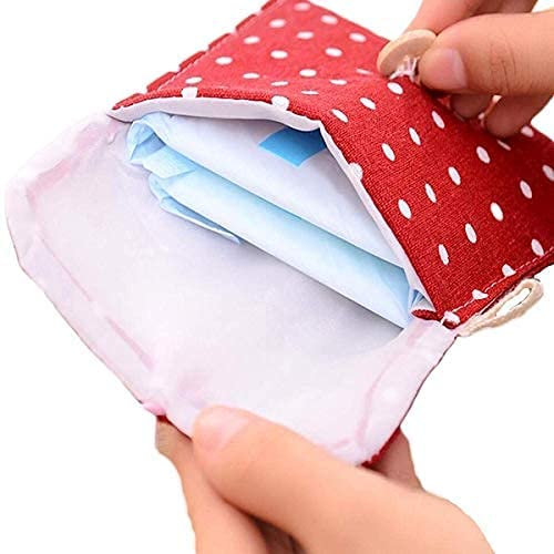 MAPPERZ Sanitary Napkin Pad Pouch Holder for Women/Travel Friendly Water-Proof Storage Organizers for Sanitary Pads/Pad Holder Handbag (Pack of 1, Multicolor)