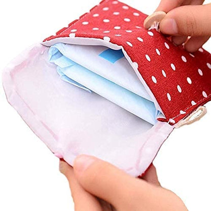 MAPPERZ Sanitary Napkin Pad Pouch Holder for Women/Travel Friendly Water-Proof Storage Organizers for Sanitary Pads/Pad Holder Handbag (Pack of 1, Multicolor)