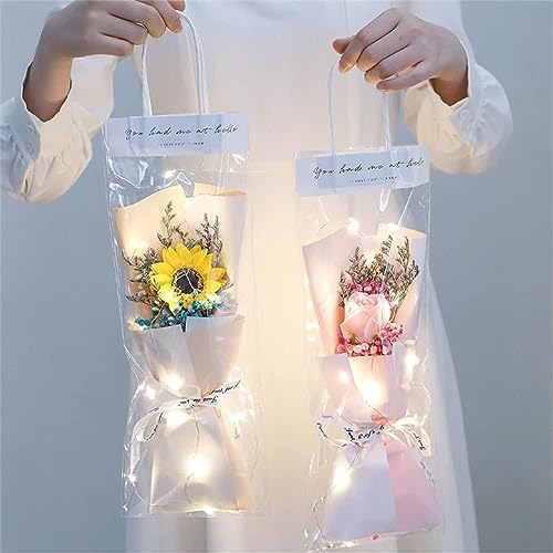 MAPPERZ Flowers Mini Bouquet Home Decoration Rose Hand Made Artificial Flowers With Decorative Lights and Flower Soap (Pack of 1)