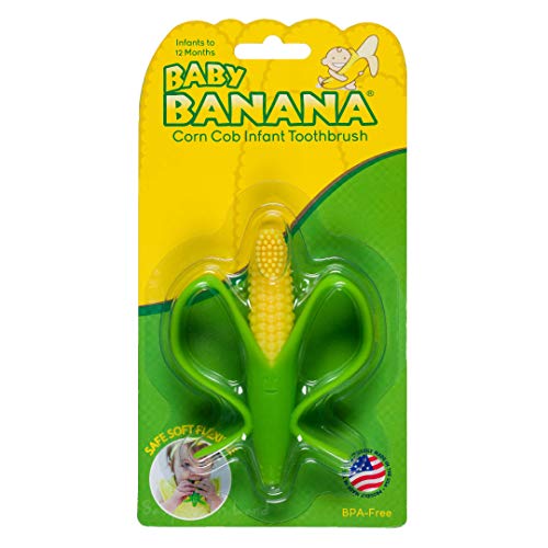 MAPPERZ Baby Banana - Corn Cob Toothbrush, Training Teether Tooth Brush for Infant Baby and Toddler