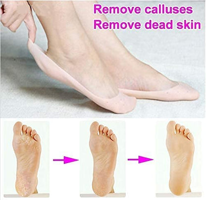 MAPPERZ Full Length Anti Crack Silicone Foot Protector Moisturising Socks for Foot-Care and Heel Cracks/ Socks for Cracked Feet (Full Heel)
