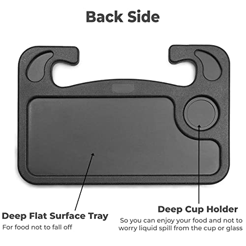 MAPPERZ Car Steering Wheel Laptop Desk Multifunctional Food Tray, Portable Tablet, iPad, Notebook Holder, Car Travel Table, Food Eating Tray On Steering Wheel, for Constant Travelers Pack of 1