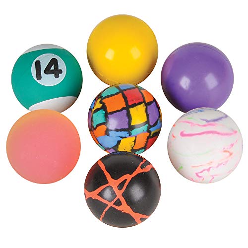 MAPPERZ Small Rubber Jumbo Super Bouncy Balls, 3cm Balls for Kids and Adults in Bright Assorted Multi Colors for Pet Party and Carnival Prizes and Vending Machines, Pack of 14