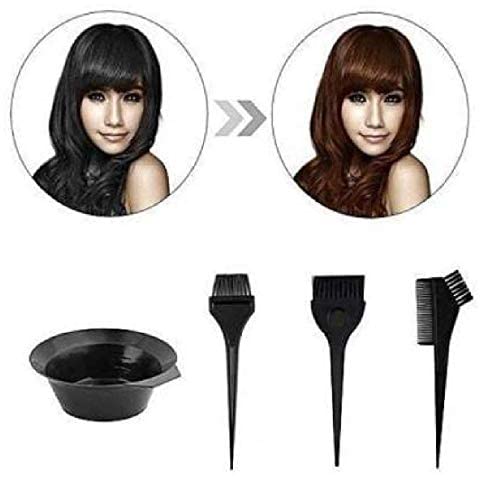 MAPPERZ Hair Colour Bowl with Brush/Hair Comb, Dye Brush and Mixing Bowl Kit Tint Comb for Hair Tint Dying Coloring Applicator(Hair Color Bowl and 3 Brush), 1Set
