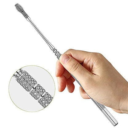 MAPPERZ ear cleaning tool/ear wax cleaner/Ear Scoop Picking Tool Stainless Steel / 6 Piece Ear Cleaner Tool/Ear Curette Safety Cleaner with Brush and Storage Box - Set of 6 (Silver)