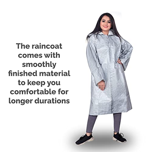 MAPPERZ Unisex Waterproof Long PVC Raincoat with Hood Bike Rain Suit Rain Jacket Suit, Multicolor, Free Size