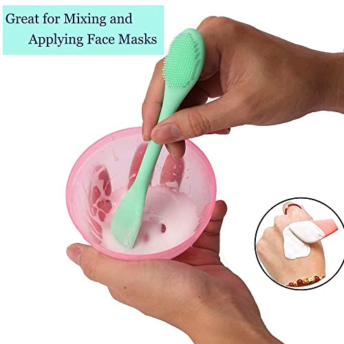 MAPPERZ Silicone Face Brush for Applying Face Packs/Facial Cleansing Brush/Handheld Face Wash Brush for Pore Cleansing, Gentle Exfoliating/Removing Blackhead Brush