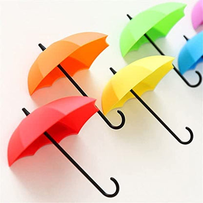 MAPPERZ Plastic Multipurpose Umbrella Key Hat Holder Wall Hanging Hook (Multicolour, Set of 3)