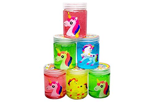 MAPPREZ Designer Crystal Colorful Sparkling Glittery Slime Putty Mud Toy for Kids Unicorn Playing Birthday Presents (Pack of 1)