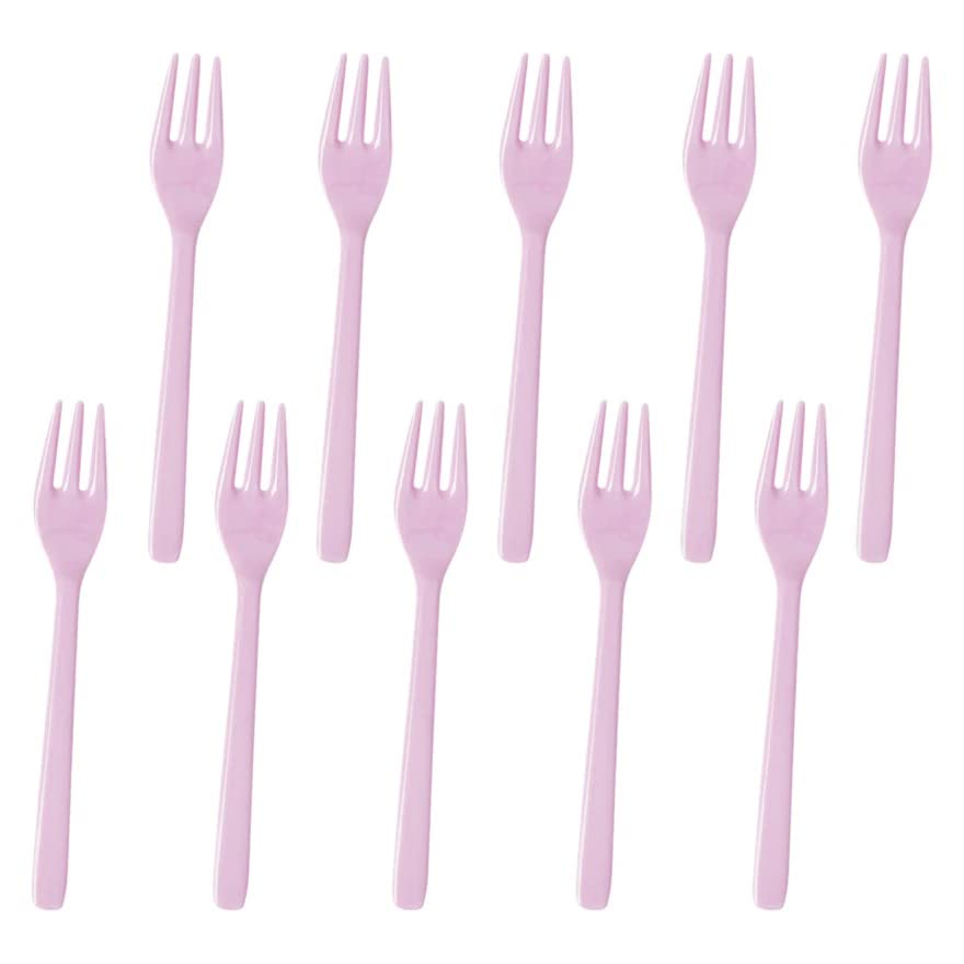 MAPPERZ Plastic Kids Feeding Fork Spoon 10 Pieces Multi-Color (Fork Spoon)