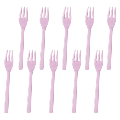 MAPPERZ Plastic Kids Feeding Fork Spoon 10 Pieces Multi-Color (Fork Spoon)