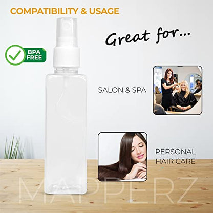 MAPPERZ 1 Rectangular Shape Bottle Durable Refillable Containers With 1 Pump Bottles Dispenser 1 Spray Atomizer And Root Comb Applicator For Liquids Perfume Shampoo Soap Lotion Cream.
