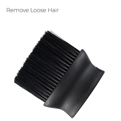 MAPPERZ Big Professional Hairdressing Stylist Barbers Salon Large Soft Hairbrush Hair Cutting Neck Face Duster Brush with Plastic Handle Grip for Brushing Off Hair - Black