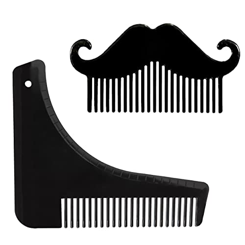 MAPPERZ Beard Shaper Comb And Beard Comb/Styling Comb For Men And Moustache Shaping - Black