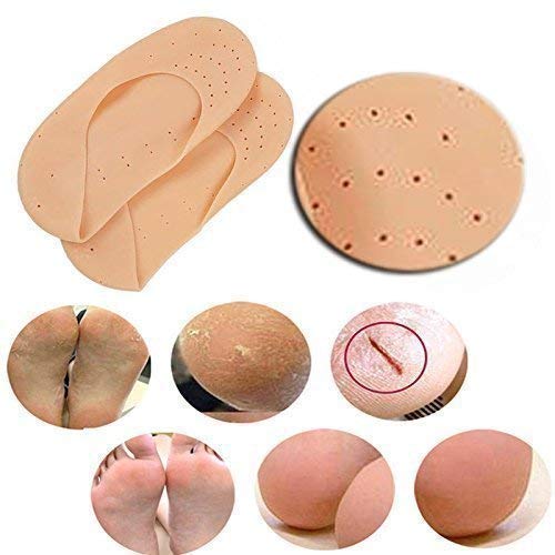 MAPPERZ Full Length Anti Crack Silicone Foot Protector Moisturising Socks for Foot-Care and Heel Cracks/ Socks for Cracked Feet (Full Heel)