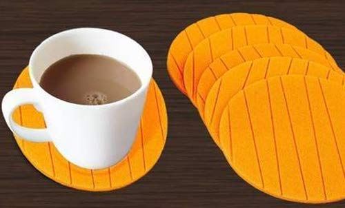 MAPPERZ Non Slip Round Shape Silicon Coasters for Tea Coffee Cups Mugs Beer Cans Bar Glass - Multicolor