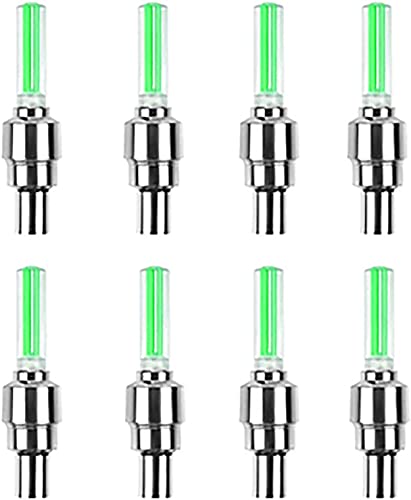 MAPPERZ Wheel Tyre Rim Valve Led Flash Light Cap with Motion Sensors for Car Motorcycles Bicycle Accessories (Green, Pack of 1 Pair)