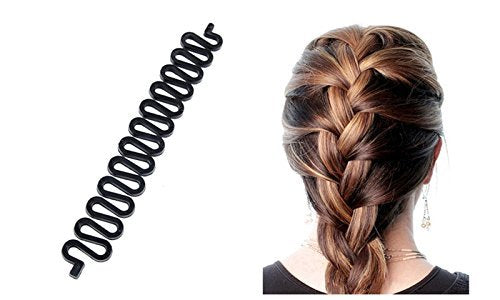 MAPPERZ French Hair Styling Clip Stick Bun Maker Braid Tool Hair Accessories Twist Plait Hair Braiding Tool - Black