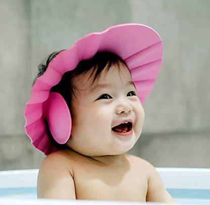 MAPPERZ Adjustable Bathing Baby Shower Hair Wash Cap/ Baby Bath Shower Protection Cap for Eyes And Ear (Pack of 2)