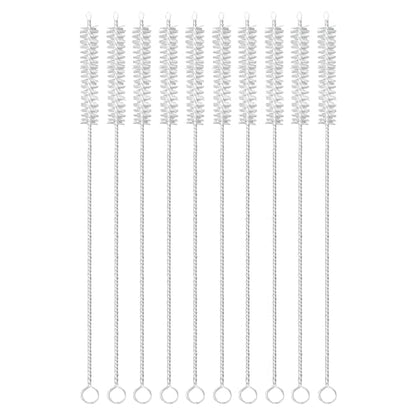 MAPPERZ Long Straw Cleaning Brush Stainless Steel Nylon Thin Pipes Drinking Straw Washing Cleaning Brushes / Straw Brushes with Tiny Bristles, for Tumbler, Sippy Cup, Bottle and Tube, Pack of 10