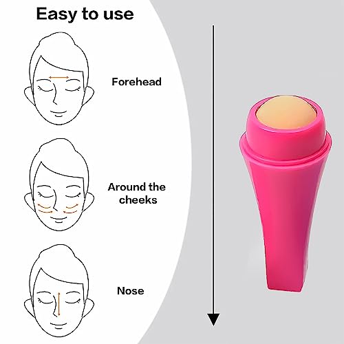 MAPPERZ Oil-absorbing Volcanic Roller, Reusable Portable Oily Skin Control On the Go, Instant Results Remove Excess Shine Rolling Stone for Oil Face Care, Natural Stone Mini Massager, Pack Of 1