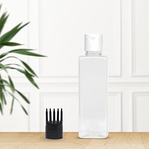 MAPPERZ 1 Root Comb Applicator Empty Rectangular Bottle, With 1 Flip Top Cap, Applicator Bottle for Hair Oil Shampoo Medicine And Dye Bottle for Hair Root Comb Applicator