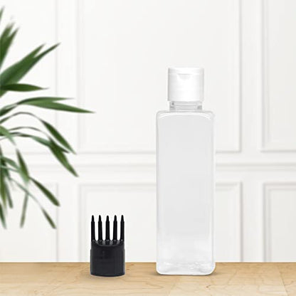 MAPPERZ 1 Root Comb Applicator Empty Rectangular Bottle, With 1 Flip Top Cap, Applicator Bottle for Hair Oil Shampoo Medicine And Dye Bottle for Hair Root Comb Applicator
