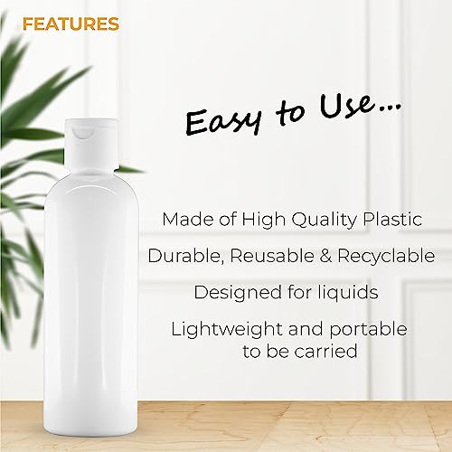MAPPERZ 1 Cylindrical Shape Bottle Durable Refillable Containers With 1 Pump Bottles Dispenser, 1 Filp Top Cap And Root Comb Applicator, Liquids, Shampoo, Body Soap, Toner, Lotion, Cream, White
