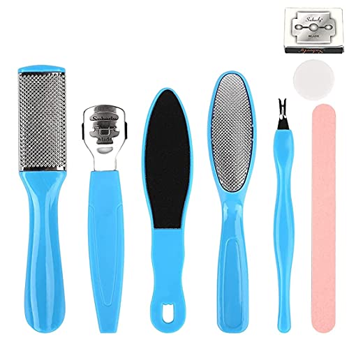 MAPPERZ 8 in 1 Pedicure Tool Kit for Feet Foot Scrubber for Dead Skin, Callus Remover, Foot Scraper, Foot File, Pitchfork, Filer for Nail Repair tool - Set of 1