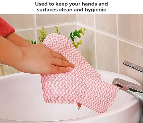 MAPPERZ Reusable Cleaning Wipe, Household &Kitchen Towels,Disposable Cleaning Cloth, Dish Cloth Dish Towels Dish Rags Reusable Kitchen Paper Towels, Wash Towels, 2 Rolls of 50 Sheets In Each
