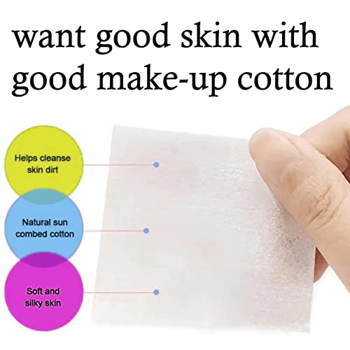 MAPPERZ Natural Square Cotton Puff, Double-Side Save Water Soft Gentle Makeup Tools, Makeup Remover Facial Cotton Pads, Cosmetic Facial Eye Makeup Remover Pads