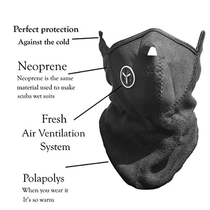 MAPPERZ Headwear Windproof Winter Face Mask, Ski Snowboarding Motorcycling Comfortable Neck Gaiter, Cold Weather Half Balaclava, Outdoor Sport Highly Breathable Tactical Neck Warmer, Unisex, Pack of 1