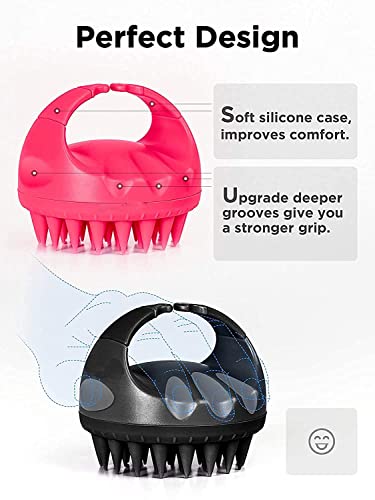 MAPPERZ Hair Scalp Massager Shampoo Brush/Scalp Shampoo Brush with Soft Silicon Brush Head - Multicolor (Pack of 1)
