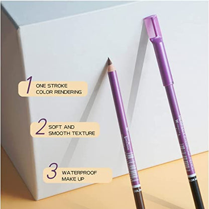 MAPPERZ Waterproof & Long lasting Eyebrow Pencil/Eyebrow Filler for Women and Girls, Long Lasting and Easy to Use (Black, Pack Of 6)
