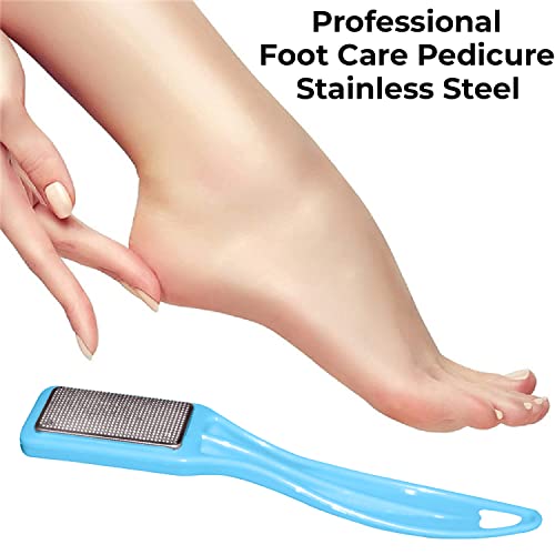 MAPPERZ Pedicure Foot File & Scraper Exfoliator, Professional Foot Care Pedicure Stainless Steel & PVC File to Removes Dead & Hard Skin, Can Be Used On Both Dry and Wet Feet, Random Color, Pack Of 1
