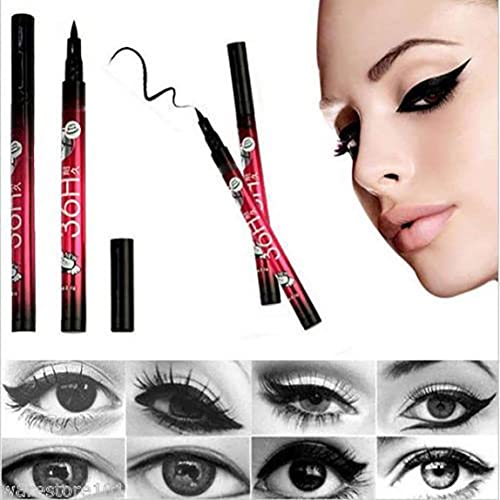 Mapperz 36H Precision Liquid Waterproof Lash Eyeliner Pencil/ Eye Liner, Water Resistant, Long-Lasting (Black) (Pack Of 2) Matte Finish