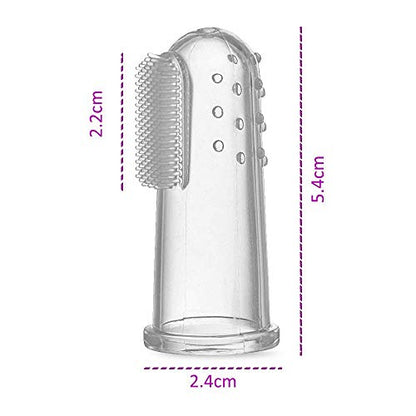 MAPPERZ Silicone Baby Finger ToothBrush with case/ Massaging/ Easy Cleaning/ Soothing Gums, Oral Hygiene - Transparent