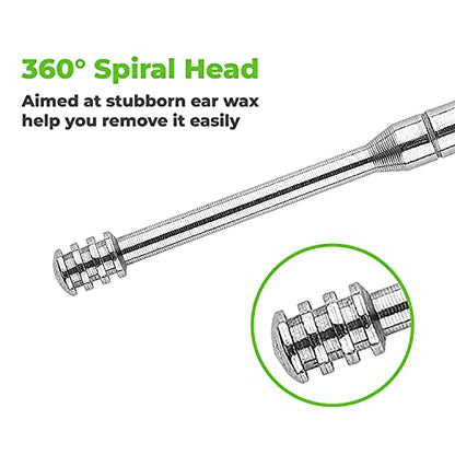 MAPPERZ Ear cleaning tool/Spring Ear-Wax Cleaner Tool/6Pcs 360°Spiral Design Earwax Removal Tools/Stainless Steel Ear Curette with Storage Box/Earwax Removal Kit - Set of 6